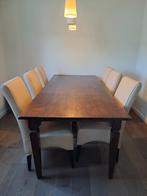 Teakhouten tafel met 6 stoelen, Ophalen, Zo goed als nieuw
