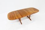 Vintage Glostrup deense ovalen uitschuifbare eettafel tafel, Ophalen, Gebruikt, 100 tot 150 cm, 200 cm of meer