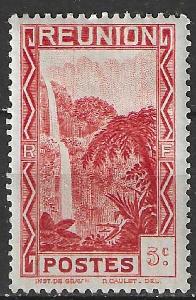 Reunion 1933/1938 - Yvert 128 - Waterval van Salazie (PF), Postzegels en Munten, Postzegels | Afrika, Overige landen, Verzenden