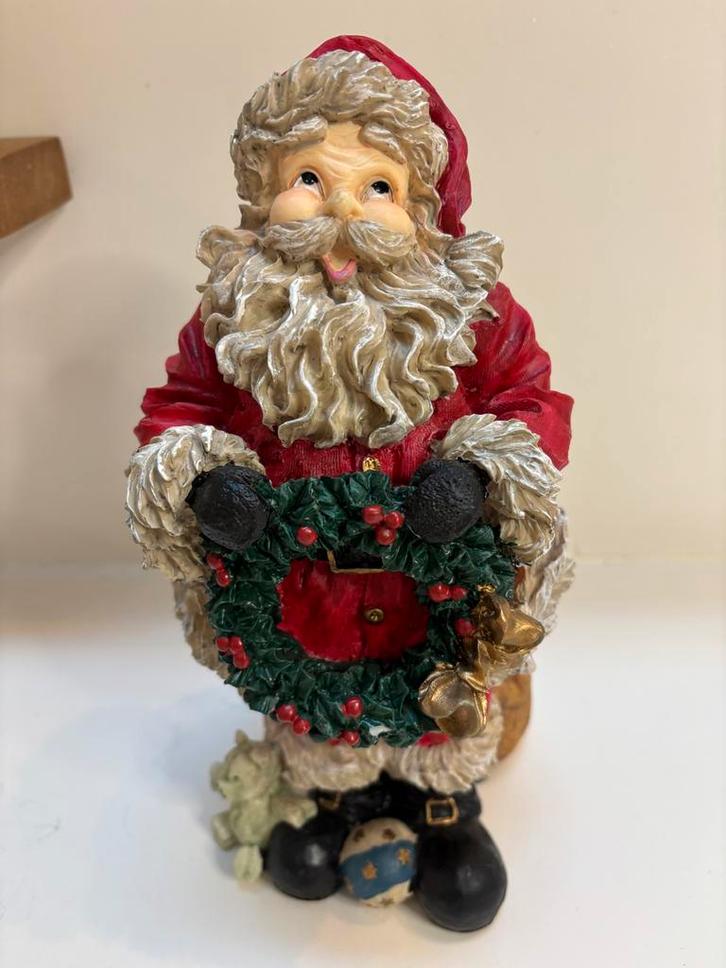 Vintage Kerstman Polystone Decoratie krans, Diversen, Kerst, Gebruikt, Ophalen of Verzenden