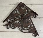 Franse vintage gietijzeren plank drager wandsteun met haan, Huis en Inrichting, Woonaccessoires | Wandplanken en Boekenplanken