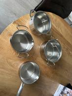 Pannenset (inductie) tefal en BK, Ophalen of Verzenden, Zo goed als nieuw, Rvs, Pannenset
