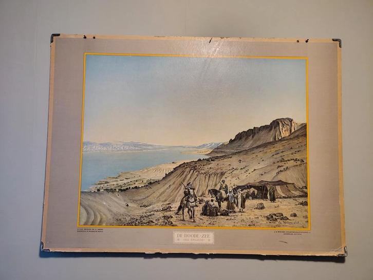 Schoolplaat Dode Zee - J.B. Wolters, Antiek en Kunst, Antiek | Schoolplaten, Natuur en Biologie, Ophalen