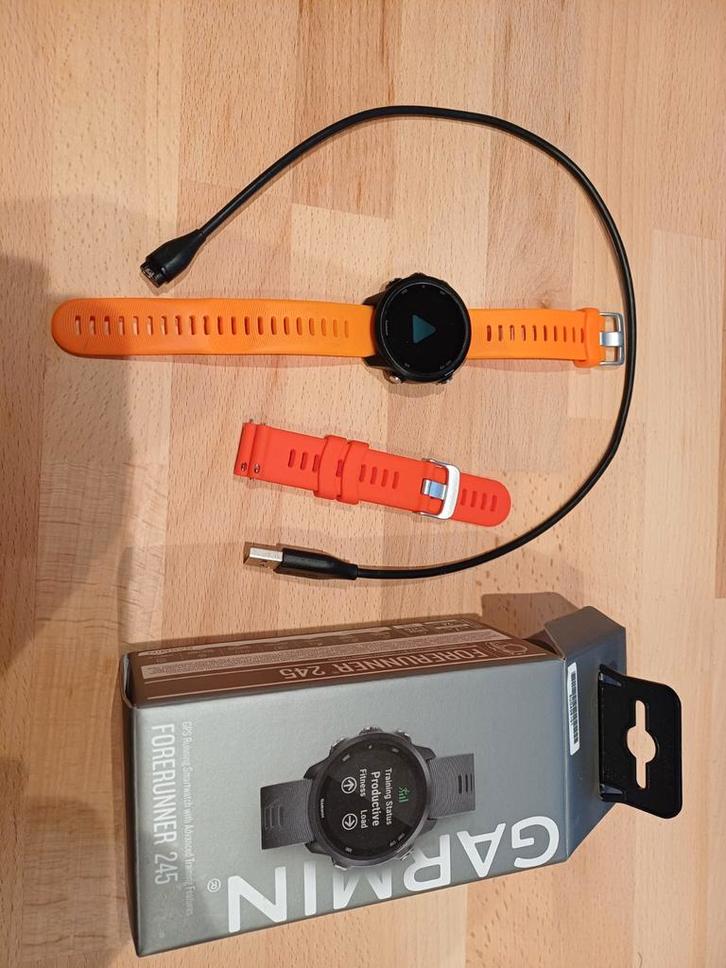 Garmin Forerunner 245, Sieraden, Tassen en Uiterlijk, Sporthorloges, Gebruikt, Android, Zwart, Afstand, Calorieverbanding, Conditie