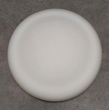 Plafondlamp Bulleye wit met witmelkglas 17cm diameter.