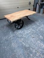 mooie handgemaakte boomstam salontafel, 100 tot 150 cm, Zo goed als nieuw, Minder dan 50 cm, Rechthoekig