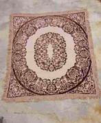 Vintage tafelkleed velvet oudroze vierzijdig franje 138/139