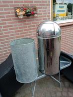 RVS prullenbak met binnenbak 75 cm hoog doorsnee 34 cm, Huis en Inrichting, Woonaccessoires | Prullenbakken, Ophalen, Gebruikt