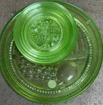 Vintage Uraniumglas puddingstel 5 delig, Ophalen of Verzenden