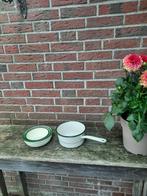 emaille steelpan en nestschalen, Antiek en Kunst, Antiek | Emaille, Ophalen of Verzenden