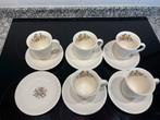 Wedgwood Conway, 5 koffie/espresso kopjes met 6 schoteltjes, Huis en Inrichting, Keuken | Servies, Ophalen of Verzenden, Zo goed als nieuw