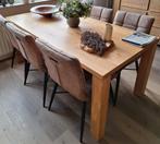 Eettafel (blank eiken), Huis en Inrichting, Tafels | Eettafels, Ophalen, Eikenhout, 50 tot 100 cm, Zo goed als nieuw