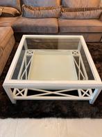 Salontafel wit/glas, Huis en Inrichting, Ophalen, 100 tot 150 cm, Minder dan 50 cm, Rechthoekig