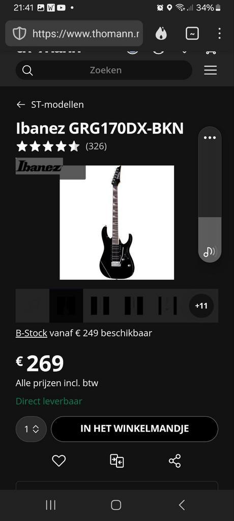 Ibanez Gio GRG170 DX Electr. Gitaar, Muziek en Instrumenten, Snaarinstrumenten | Gitaren | Elektrisch, Zo goed als nieuw, Ibanez