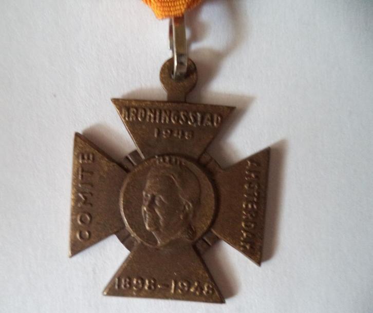 Herinneringskruis 1948 Amsterdamse Politie  van Begeer, Verzamelen, Militaria | Algemeen, Overige soorten, Lintje, Medaille of Wings