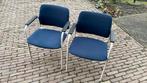 Stapelbare blauwe stoelen, Huis en Inrichting, Stoelen, Vijf, Zes of meer stoelen, Blauw, Stof, Zo goed als nieuw