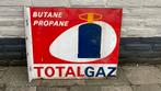 Emaille antiek dubbelzijdig uithangbord Totalgaz Butane, Ophalen of Verzenden