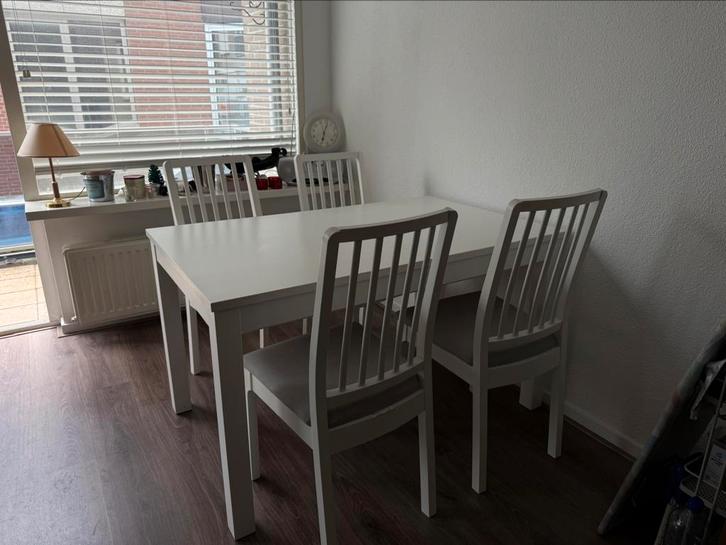 Ikea Laneberg / Ekedalen eetkamer tafel en stoelen ZGAN, Huis en Inrichting, Tafels | Eettafels, Zo goed als nieuw, 50 tot 100 cm