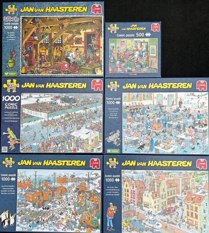 Jan van Haasteren en Ravensburger puzzels (1000 stuks), Hobby en Vrije tijd, Denksport en Puzzels, Zo goed als nieuw, Legpuzzel