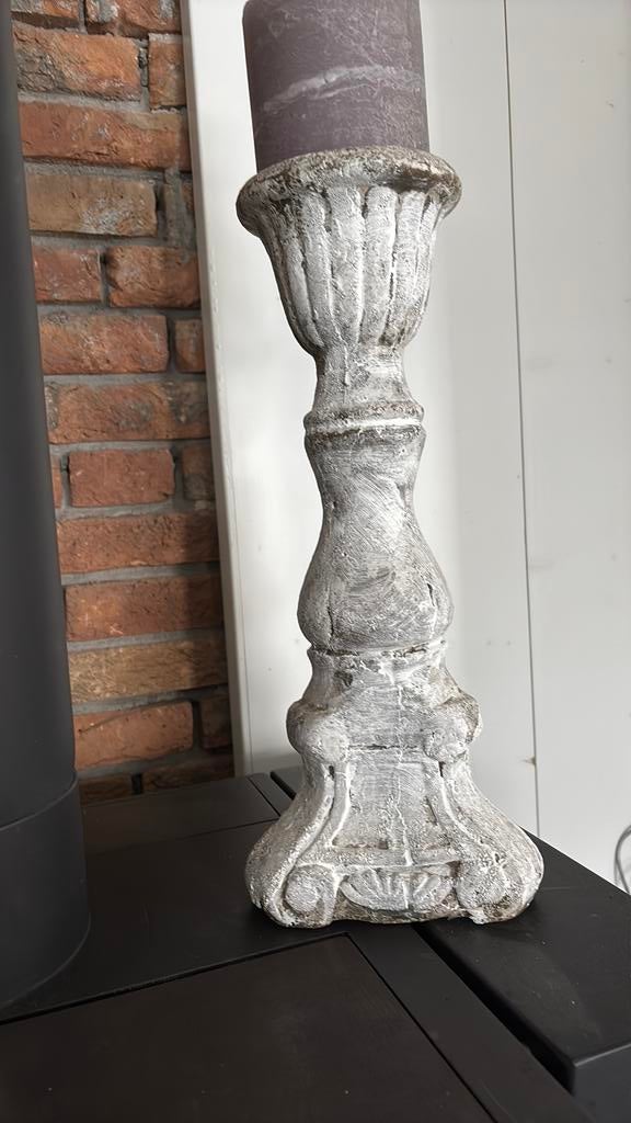 Stoere betonnen kandelaars PTMD - Grijs, Overige materialen, Ophalen of Verzenden, Zo goed als nieuw, Grijs