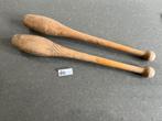 2 Houten knotsen (gymnastiek) oud, Gebruikt, Overige kleuren, Overige typen, Maat 36 t/m 42