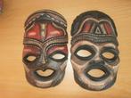Houten Afrikaanse Gezichtsmaskers, Antiek en Kunst, Verzenden