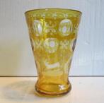 Antieke 19e eeuwse Boheemse kristallen vaas, gegraveerd, Antiek en Kunst, Antiek | Glas en Kristal, Verzenden