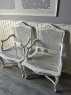 Set van 4 Barok Fauteuils met Riet, Wit, Ophalen