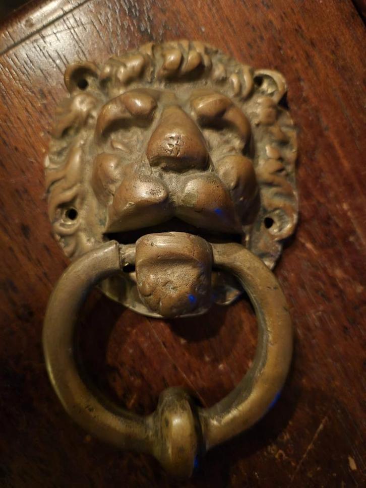 Antieke Bronzen Deurklopper Leeuw, Antiek en Kunst, Antiek | Woonaccessoires, Ophalen of Verzenden