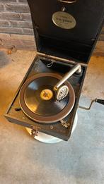 Oude platenspeler Engels koffer reisgrammofoon, Antiek en Kunst, Ophalen