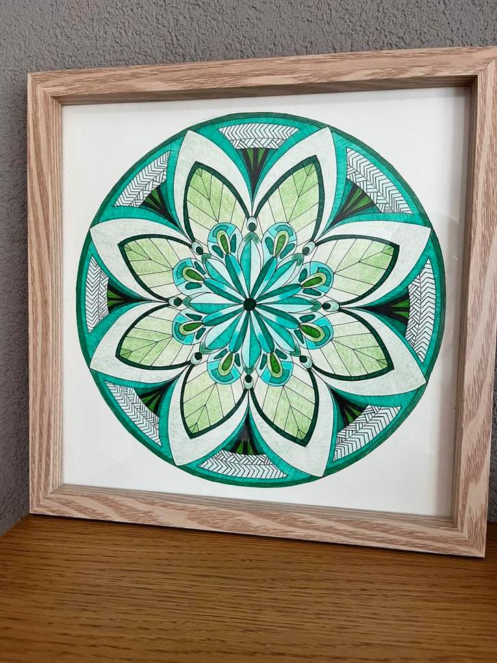 Mandala tekening 30x30 eigen ontwerp, Huis en Inrichting, Overige Huis en Inrichting, Nieuw, Ophalen of Verzenden