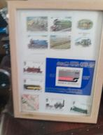 Ingelijste postzegelcollectie treinen, Ophalen of Verzenden, Nederland en Buitenland