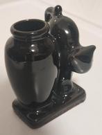 Jaren veertig japans zwart gelakt rood aardewerken vaasje, Antiek en Kunst, Ophalen of Verzenden