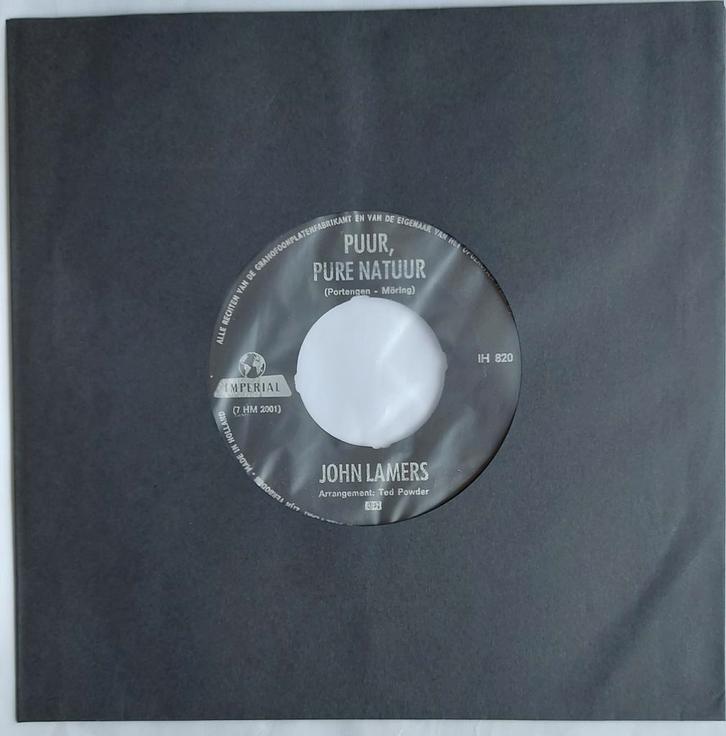 John Lamers - Puur, pure natuur, Cd's en Dvd's, Vinyl Singles, Gebruikt, Single, Nederlandstalig, 7 inch, Ophalen of Verzenden