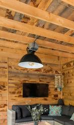 Industriële Philips hanglamp, Huis en Inrichting, Lampen | Hanglampen, Gebruikt, Ophalen of Verzenden, Metaal, Minder dan 50 cm