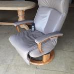 Relax,sta op draai fauteuil Elastoform leer i.z.g.s., Huis en Inrichting, Fauteuils, Ophalen, Gebruikt, Hout, 50 tot 75 cm