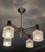 Vintage mid century kroonluchter, Ophalen, Zo goed als nieuw, Glas, Midcentury modern