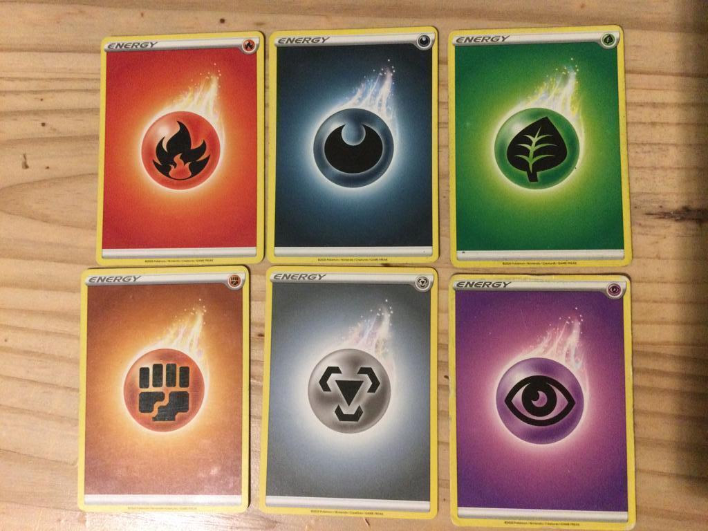 pokemon kaarten Energy 6 stuk, Ophalen of Verzenden, Gebruikt, Losse kaart, Foil