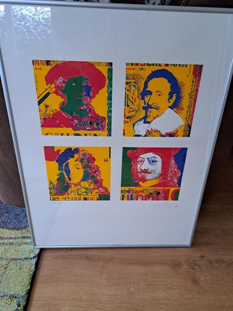 Zeefdruk Marcello & Els biljetten, Antiek en Kunst, Kunst | Litho's en Zeefdrukken, Ophalen of Verzenden