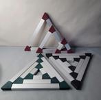 Vintage driehoek onderzetters / Deens Design / 3 sets /80s, Ophalen of Verzenden