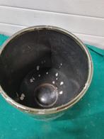 -	Bloempot vaas bewerkt groen grijs, Ophalen of Verzenden, 'T Olde Gre-j, Info@toldegrej.nl, Endepoelstraat 20f Didam