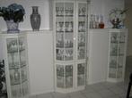 Witte dressoir kast met licht, merk Plural en een hoge kast, Ophalen, Met plank(en), Gebruikt, Glas
