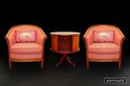 Franse clubfauteuils, Huis en Inrichting, Fauteuils, Ophalen, Hout, 75 tot 100 cm, Zo goed als nieuw