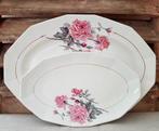 Oude franse schalen, ovaal, rozen, Antiek en Kunst, Antiek | Servies los, Ophalen of Verzenden