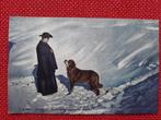oude ansichtkaart Sint Bernard hond voor vertrek, 1915?, Overige thema's, Ongelopen, Voor 1920, Verzenden