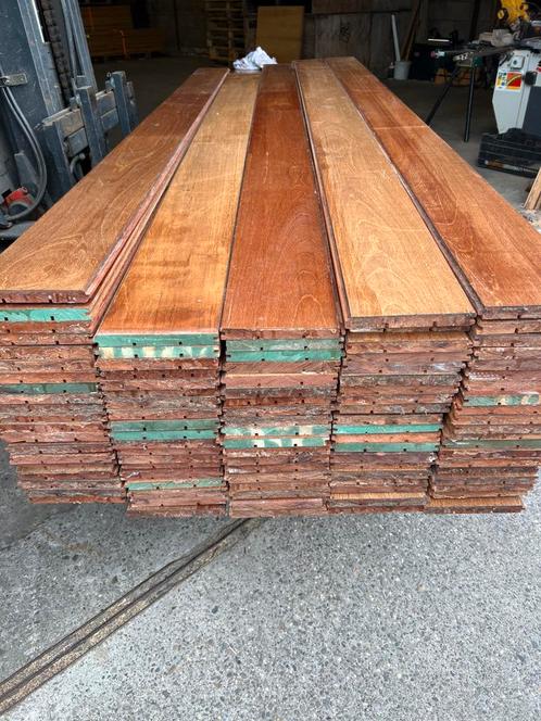 Hardhouten Jatoba vloer 59 m2 massief 17,3 cm breed 2 cm dik, Doe-het-zelf en Verbouw, Vloerdelen en Plavuizen, Gebruikt, Vloerdelen of -planken