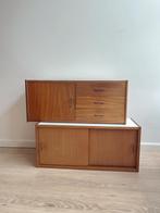 Twee teakhouten kastjes Simpla Lux, jaren 60, Ophalen, Gebruikt, 50 tot 100 cm, 3 of 4 laden