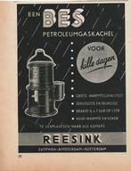 Retro reclame 1953 Reesink petroleumkachel een Bes, Ophalen of Verzenden, Huis en Inrichting