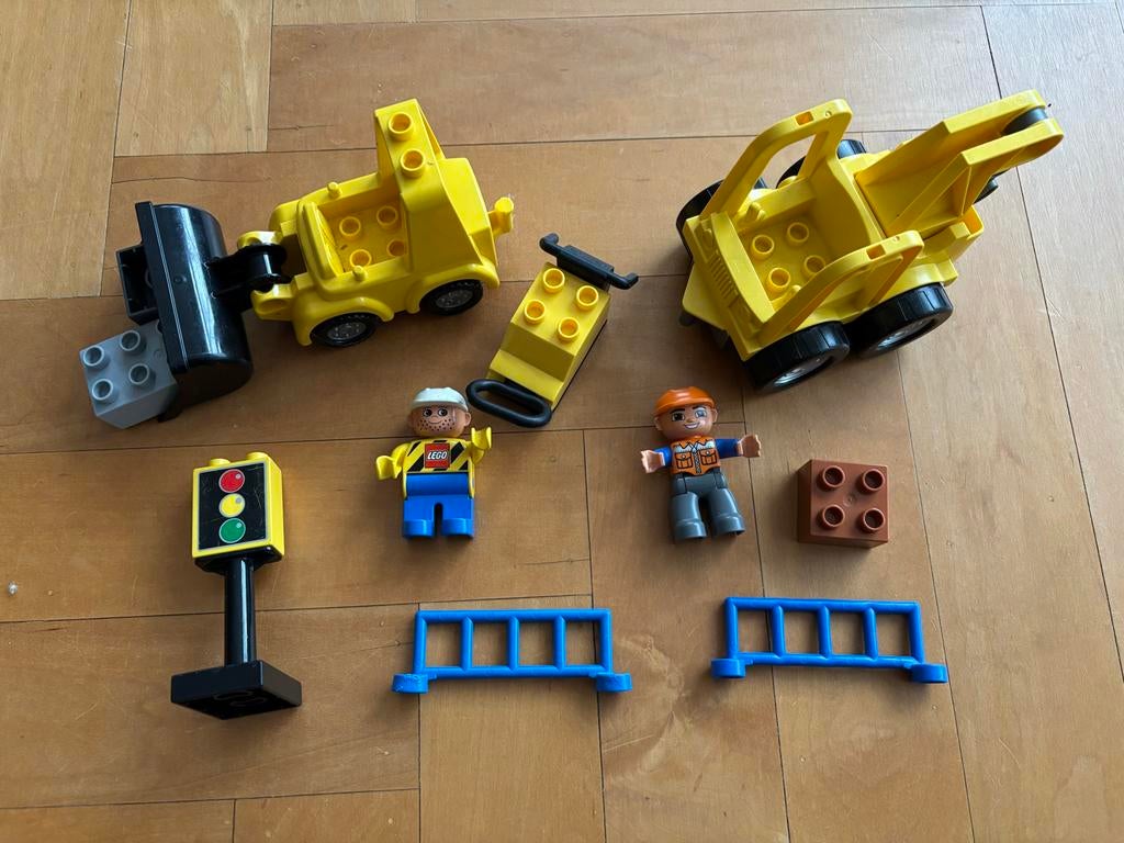 Lego Duplo Bouwplaats Set bulldozer werklui set!, Ophalen of Verzenden, Zo goed als nieuw, Losse stenen, Duplo