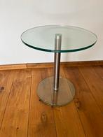 Glazen bijzettafel, Ophalen, Minder dan 45 cm, Rond, Glas